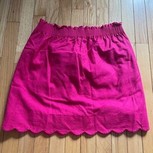 J.Crew Pink Linen Elastic Mini Skirt